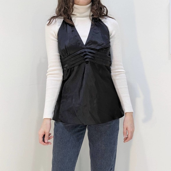 Lots of Love by Speechles Y2K Black Party Halter  Top M - Picture 5 of 5